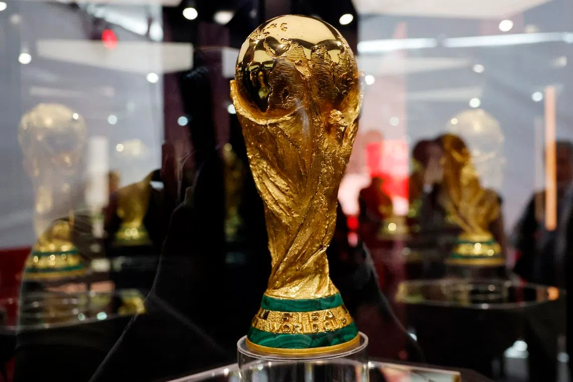 Soccer Football - FIFA World Cup - Trophy on display in Monterrey - Estadio BBVA, Monterrey, Mexico - March 14, 2026 General view of the World Cup trophy on display REUTERS/Daniel Becerril