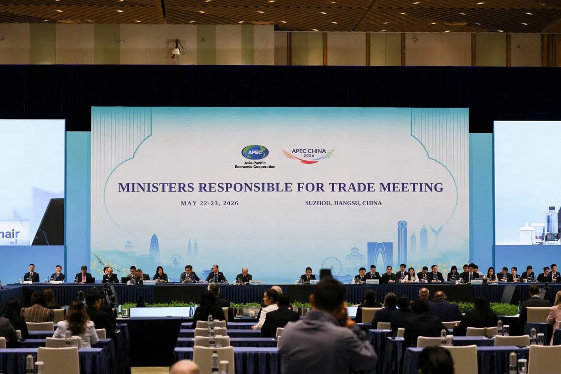 A general view of the opening session of the APEC China 2026 Ministers Responsible for Trade (MRT) meeting in Suzhou, Jiangsu Province, China, May 22, 2026.  REUTERS/Nicoco Chan