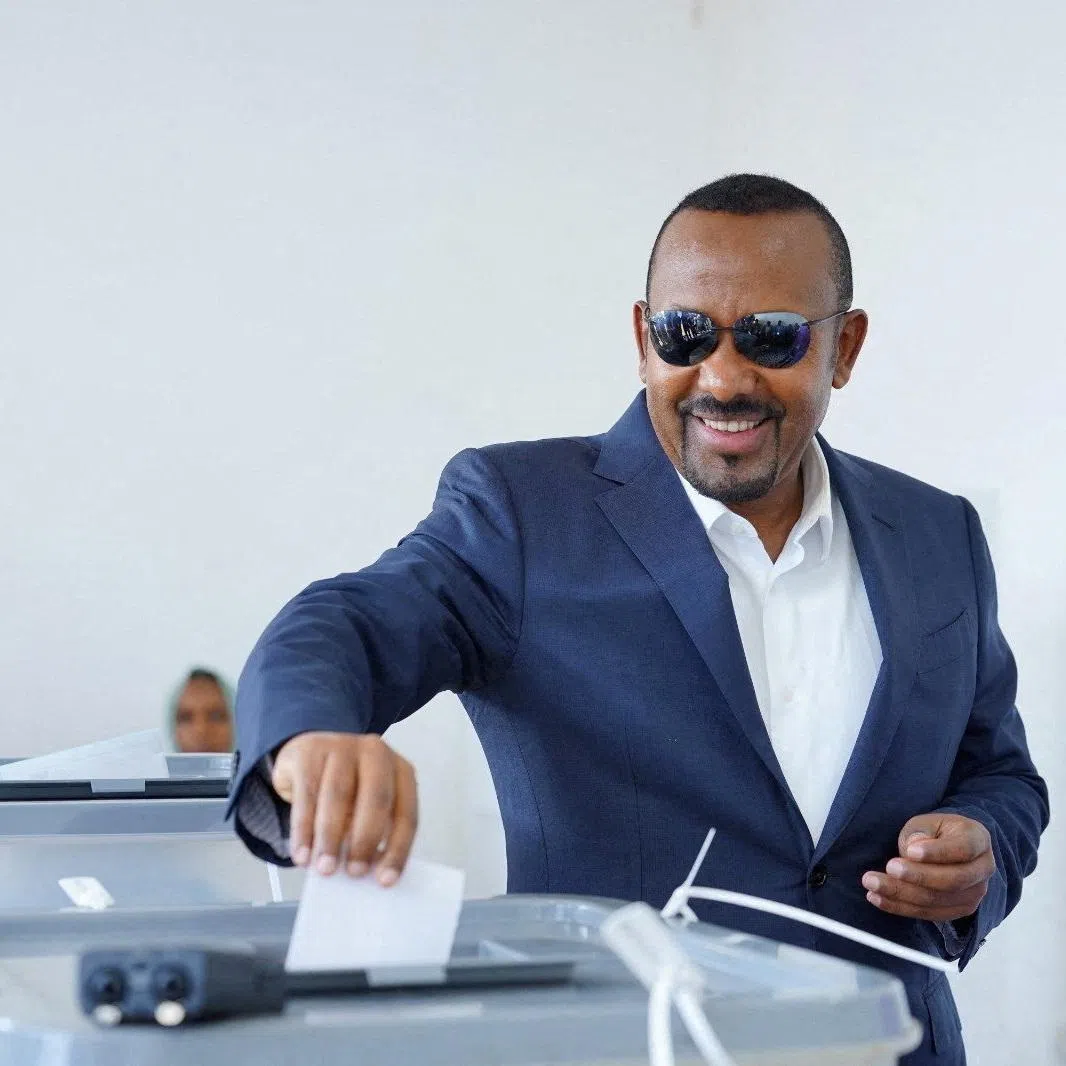 Ethiopia's Prime Minister Abiy Ahmed votes during the parliamentary and regional elections at a polling centre in Jimma, Oromia Region, Ethiopia, June 1, 2026. Ethiopia News Agency/Handout via REUTERS