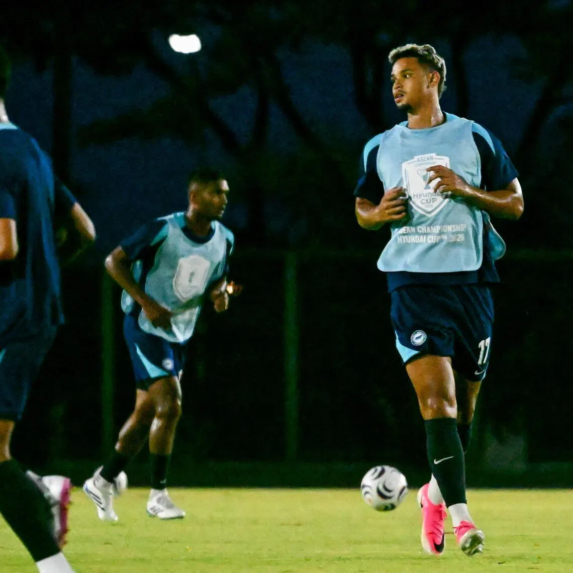 After overcoming calf and knee injuries, Irfan Fandi (right) wants to establish himself as a key player for the Lions.