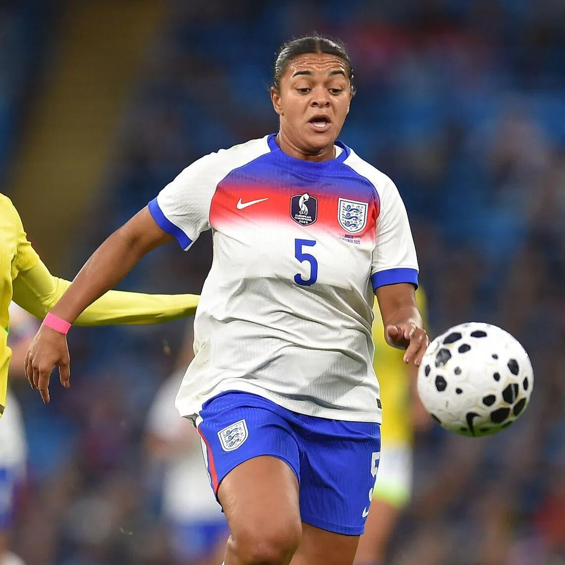 England defender Jess Carter (right) was subjected to online abuse by a man in Britain during the 2025 European Championships.
