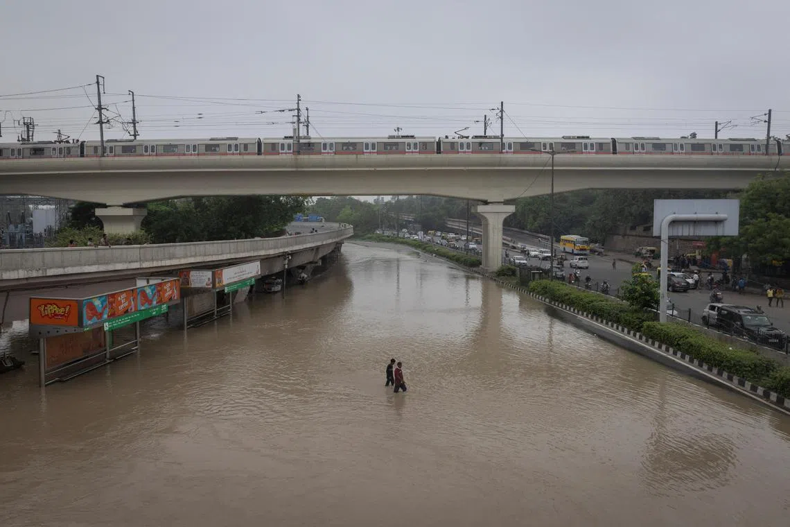 Delhi’s river is at its highest level in 45 years after unusually heavy downpours in neighbouring states.