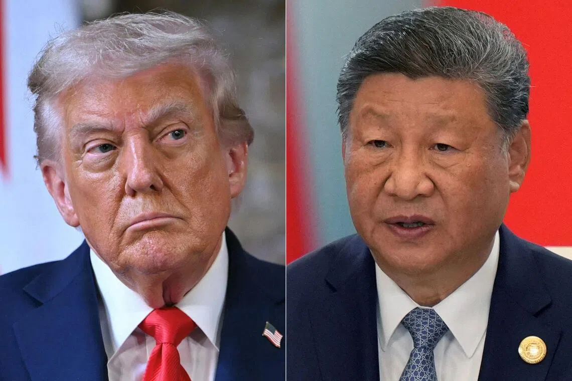 US President Donald Trump (left) and Chinese President Xi Jinping (right) will meet face-to-face in six weeks in South Korea to discuss trade, illicit drugs and Russia’s war in Ukraine.