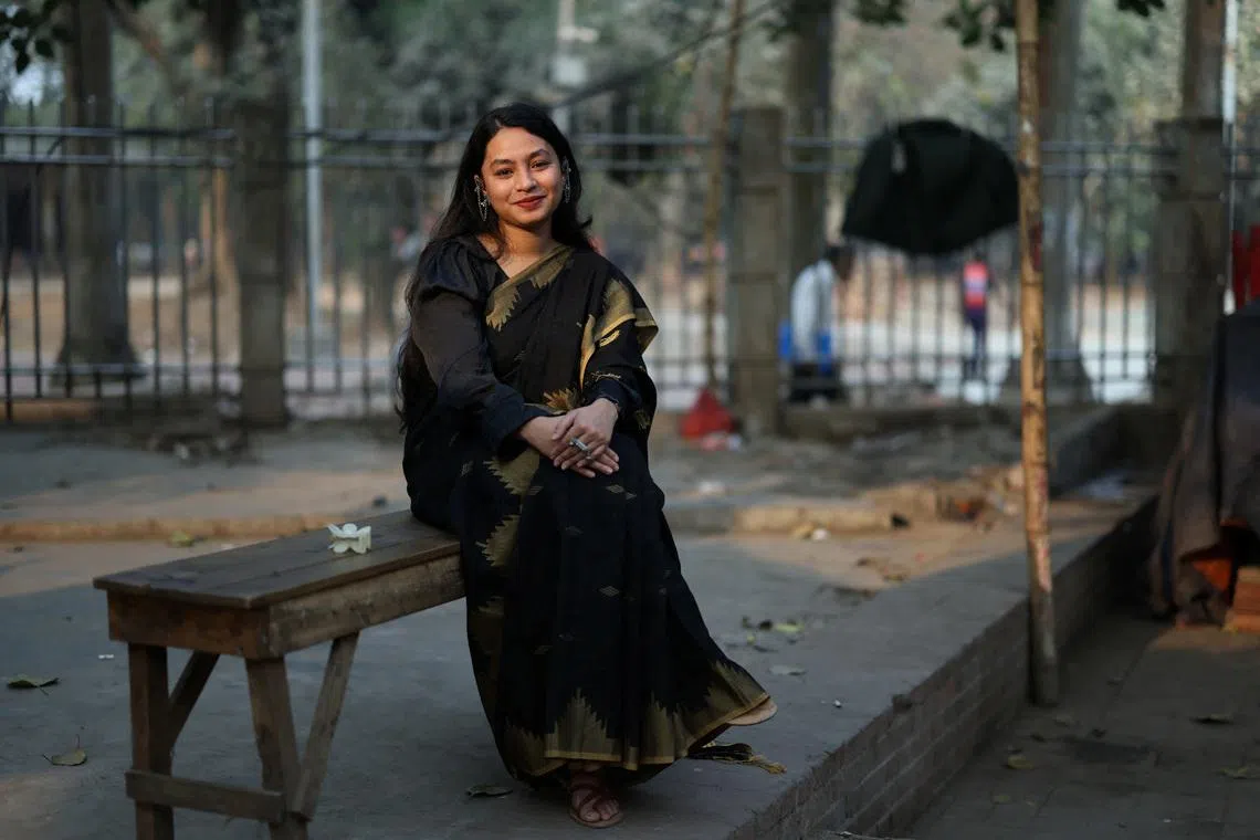 Masrura Salsabil Tarannum, 24, a student and first-time voter, poses for a picture, in Dhaka, Bangladesh, February 4, 2026. REUTERS/Mohammad Ponir Hossain