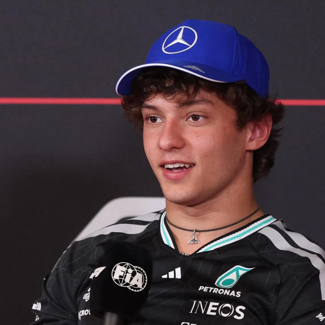 Formula One F1 - Barcelona-Catalunya Grand Prix - Circuit de Barcelona-Catalunya, Barcelona, Spain - June 11, 2026 Mercedes' Andrea Kimi Antonelli during the press conference REUTERS/Bruna Casas