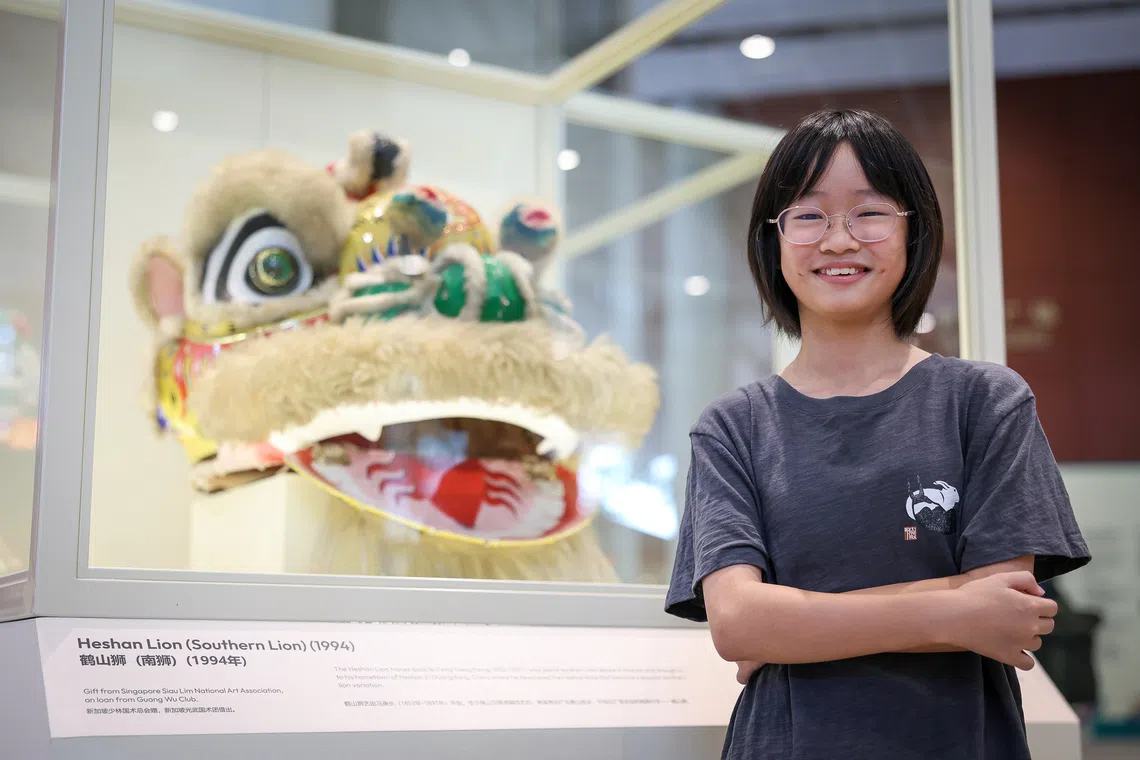 Arielle Ng, 11, is the youngest member of the Singapore Hok San Association Lion Dance Troupe.