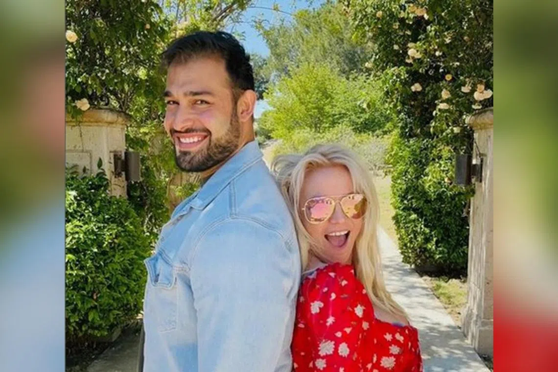Britney Spears (left) and Sam Asghari tied the knot in Los Angeles in June 2022, nearly six years after they met in 2016.