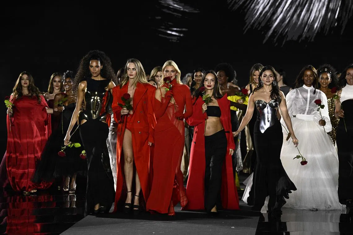 It was a star-studded runway at the Walk Your Worth show by L'Oreal, part of the Paris Fashion Week, on Sept 23. 