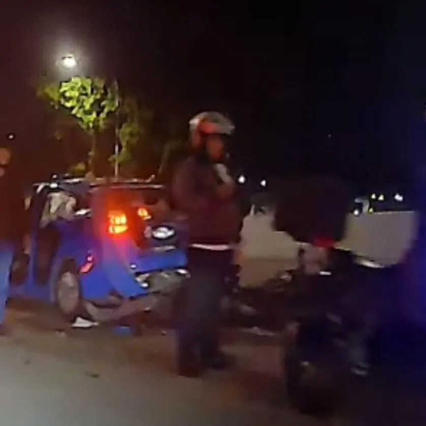 The motorcyclist, a 36-year-old man, was pronounced dead at the scene.