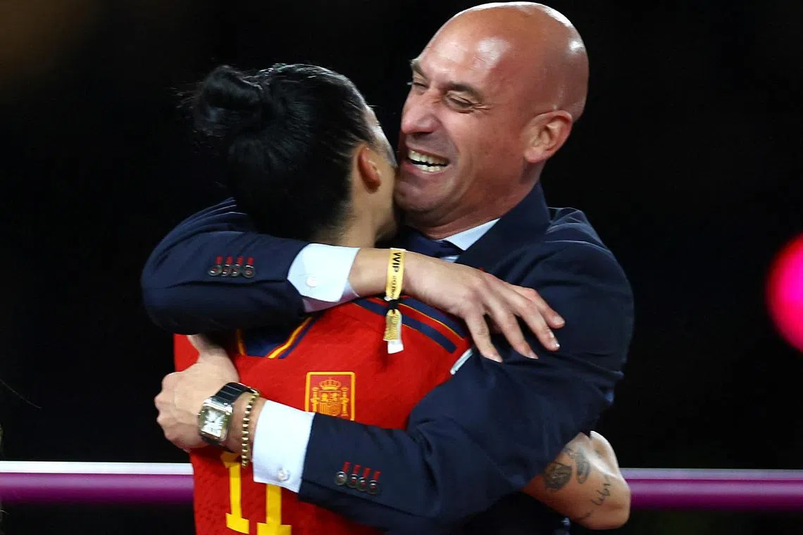 Luis Rubiales, the president of the Spanish Football Federation on Monday apologised for kissing star player Jennifer Hermoso on the lips during the medal ceremony after Spain won the Women’s World Cup in Sydney on Sunday.