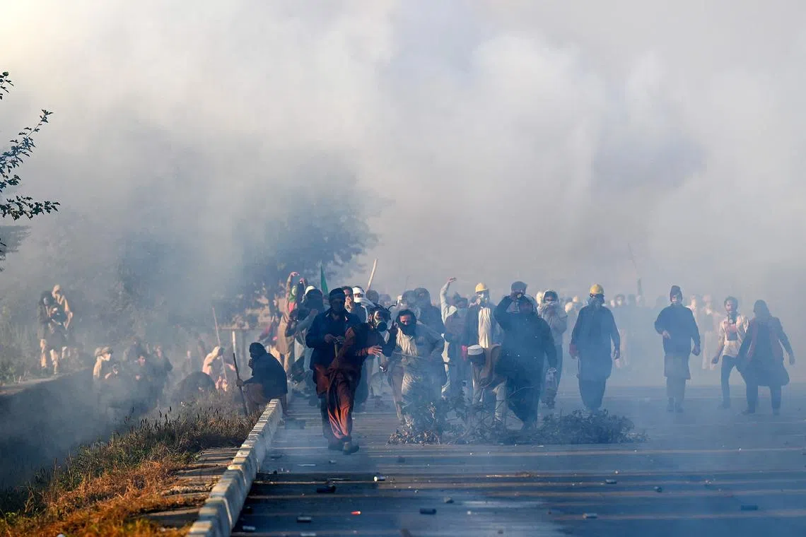 The government said one police officer had been killed and nine were critically wounded in two days of clashes with demonstrators as they closed in on the capital.