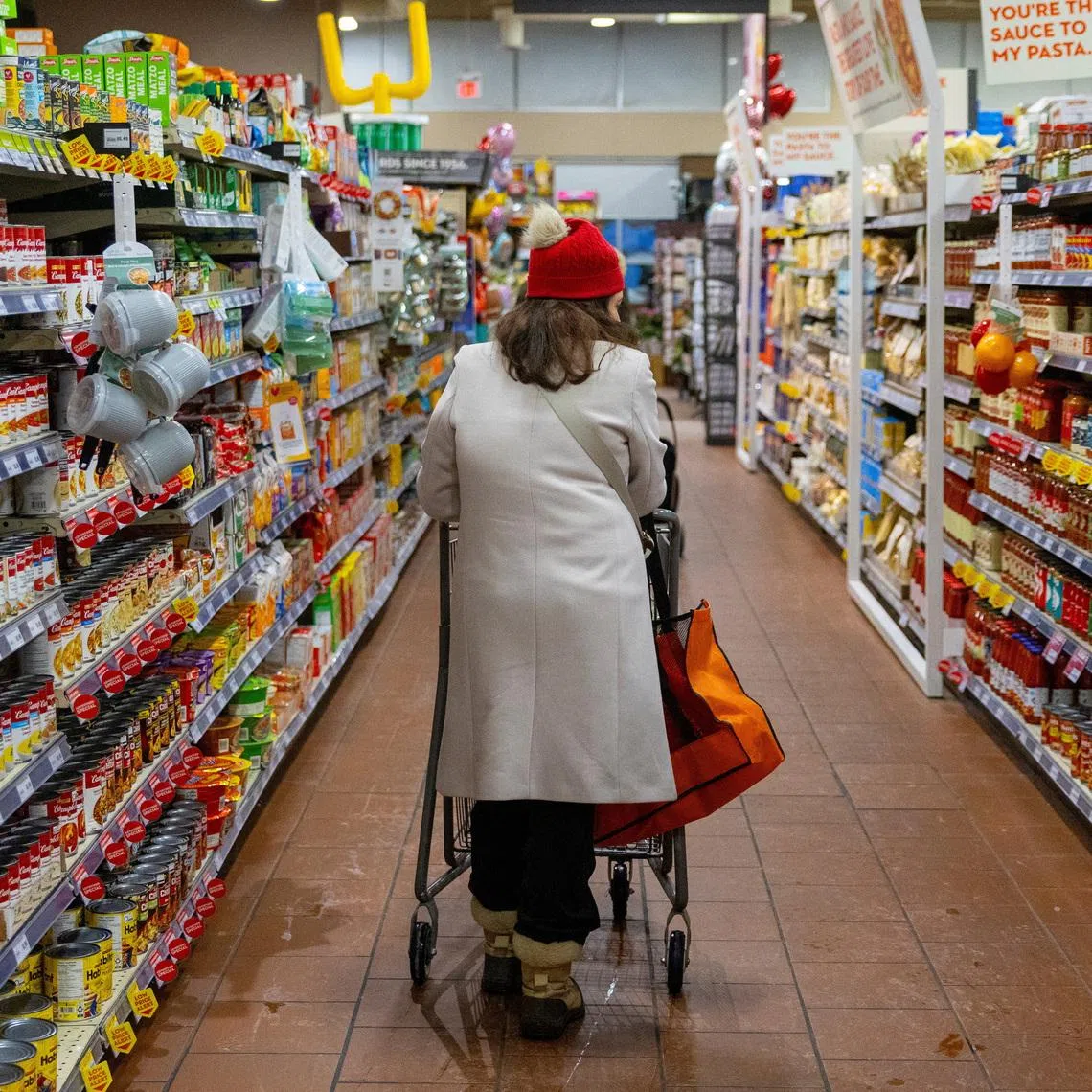 A person shops in a grocery store in Toronto, Ontario, Canada, January 26, 2026. REUTERS/Carlos Osorio