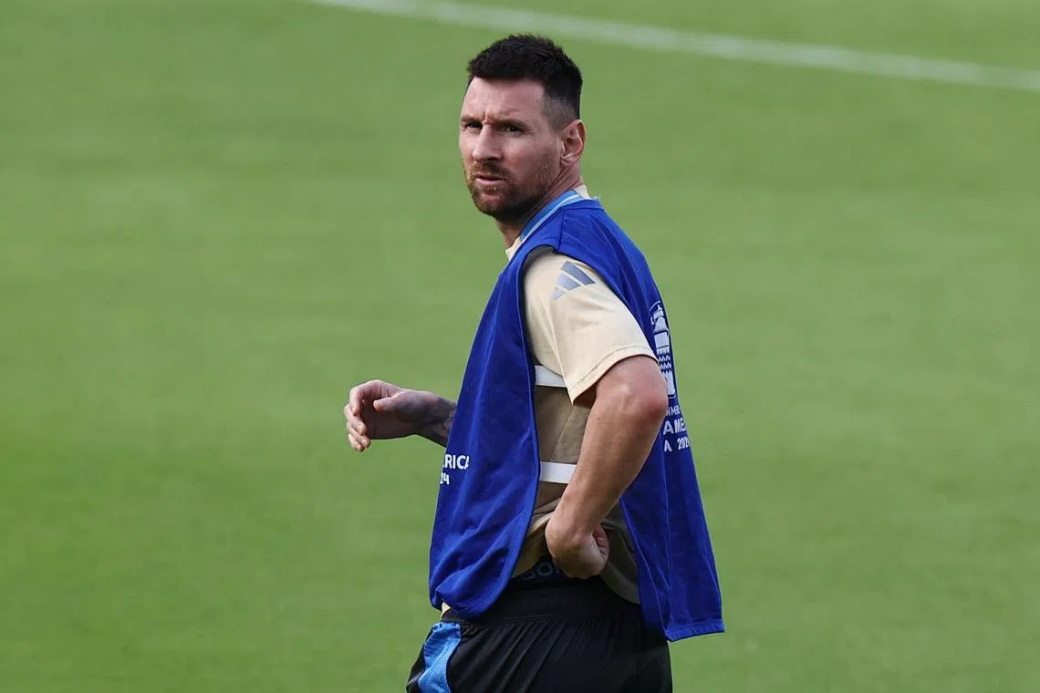 Soccer Football - Copa America 2024 - Argentina Training - Shell Energy Stadium, Houston, Texas, United States - July 3, 2024 Argentina's Lionel Messi during training REUTERS/Agustin Marcarian