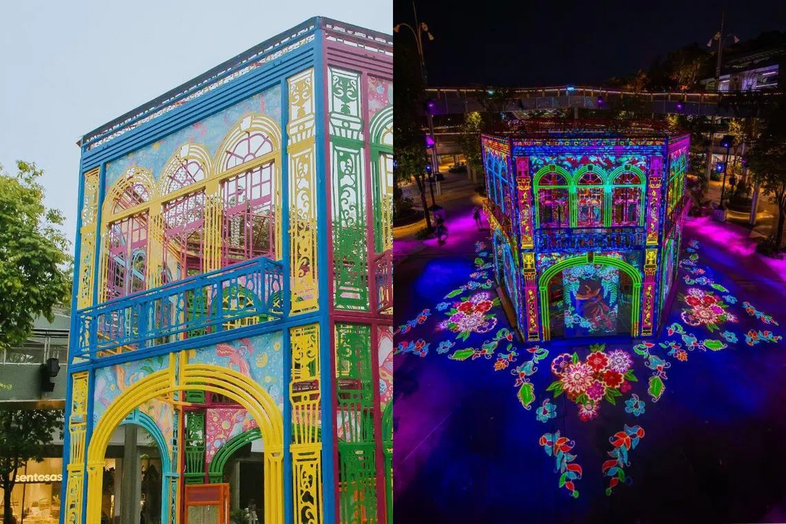 sentosa-peranakan-reimagined-show-the-peranakan-house-night-projection-mapping-lightshow