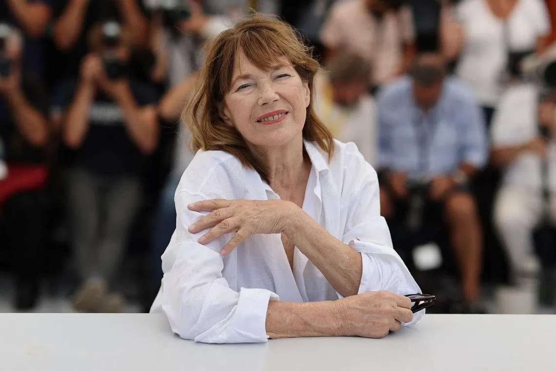 British singer and actress Jane Birkin at the 74th Cannes Film Festival in 2021.