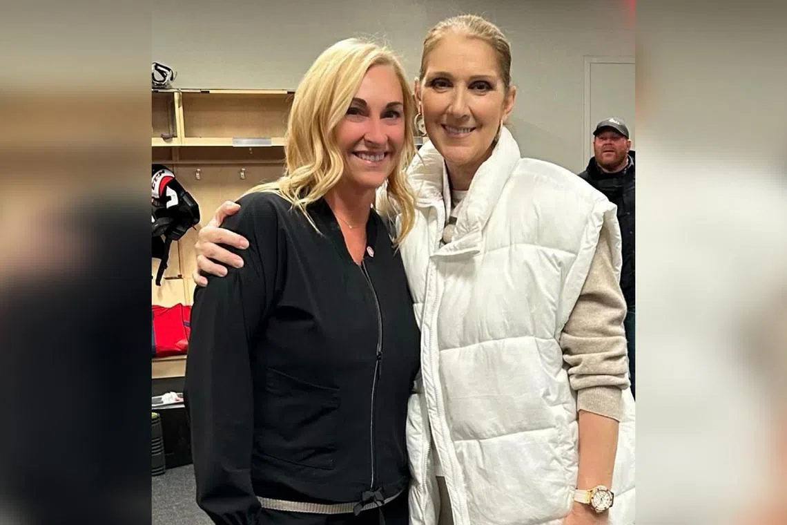Chantal Machabee shared photos with Celine Dion (right) on social media on Oct 31.