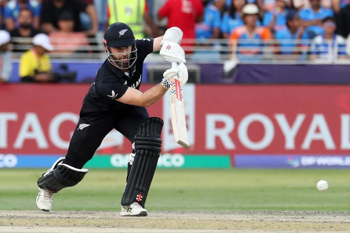 Cricket - ICC Men's Champions Trophy - Group A - India v New Zealand - Dubai International Stadium, Dubai, United Arab Emirates - March 2, 2025 New Zealand's Kane Williamson in action REUTERS/Satish Kumar