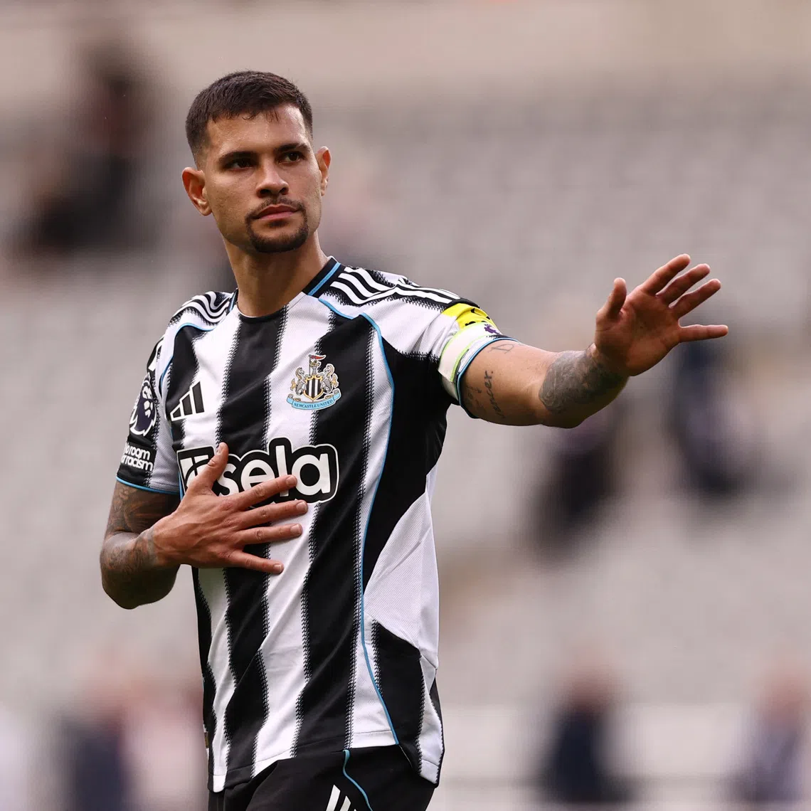 Soccer Football - Premier League - Newcastle United v AFC Bournemouth - St James' Park, Newcastle, Britain - April 18, 2026  Newcastle United's Bruno Guimaraes looks dejected after the match Action Images via Reuters/Lee Smith