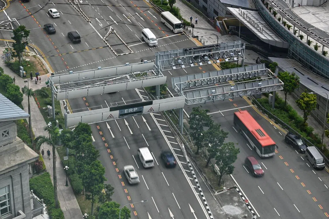 Electronic Road Pricing (ERP) rates will fall by S$1 at 10 expressway locations during the upcoming December school holidays,