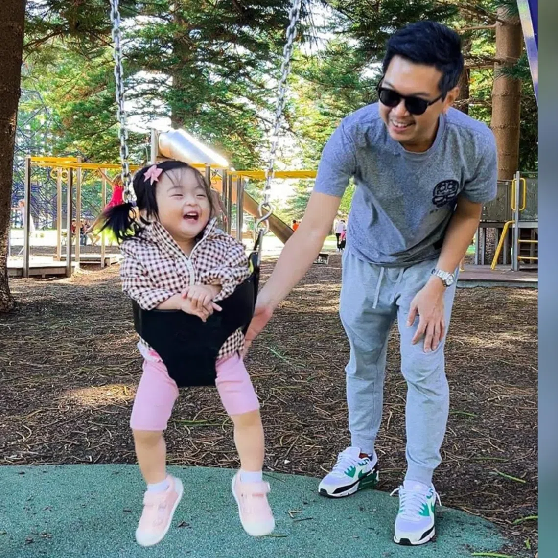Founder of The Pinnacle Creative Kelvin Lee with his daughter. He said his small marketing and advertising agency has built a culture where people “don’t keep score”.