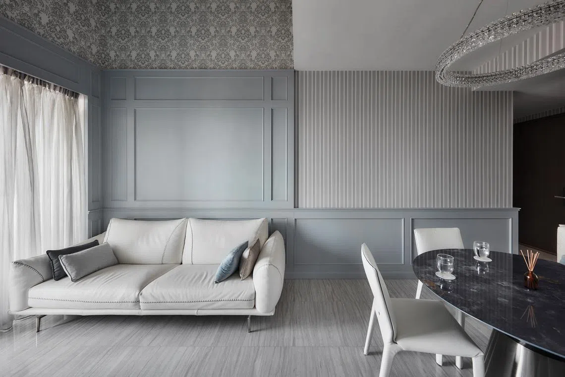 The home owner's Sims Drive apartment is a two-bedroom-plus-study unit designed in a classic contemporary style.
