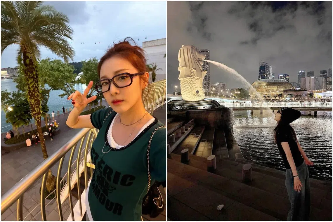 South Korean singer Sandara Park of 2NE1 shared photographs on Instagram on Jan 29 with the caption: “I (heart emoji) SG”.