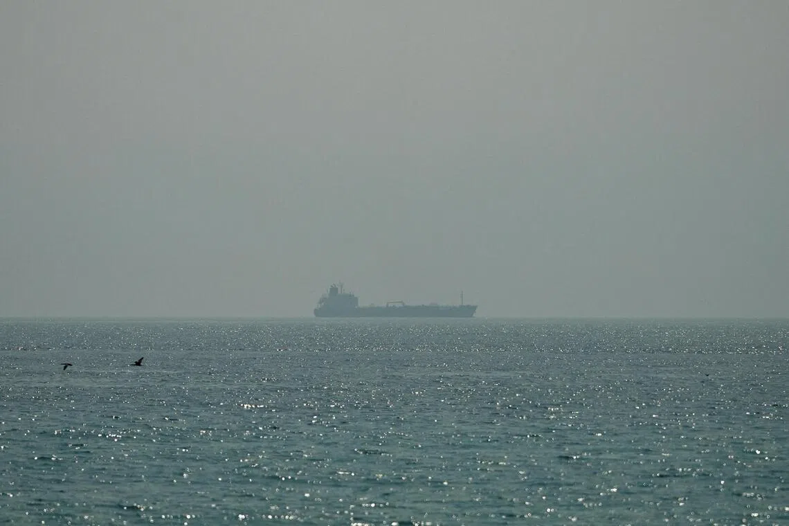 Oil tanker Al Shaffiah sails at the sea near the Omani coast, as seen from Musandam, Oman, June 26, 2026. REUTERS/Stringer