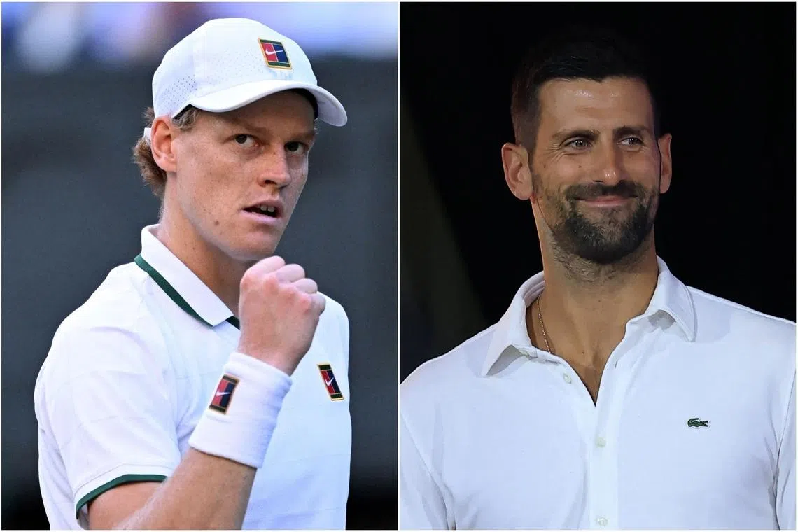 Jannik Sinner (left) and Novak Djokovic both had deep runs at Wimbledon earlier this month.