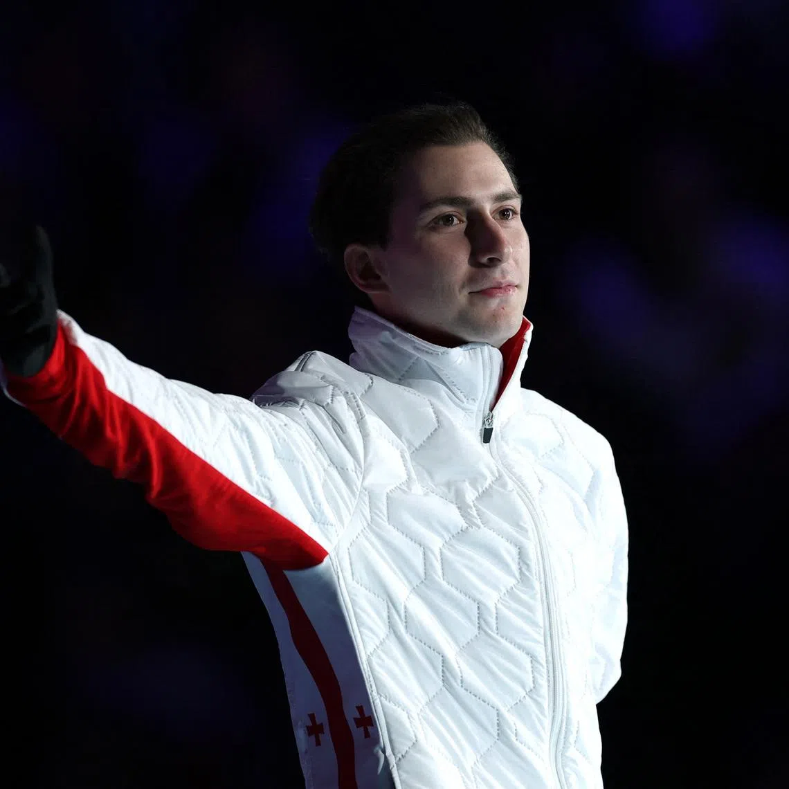 Figure Skating - ISU Figure Skating European Championships - Sheffield Arena, Sheffield, Britain - January 15, 2026 Georgia's Nika Egadze before performing in the men's short program Action Images via Reuters/Andrew Boyers