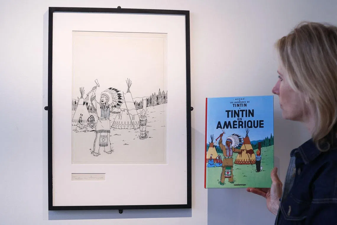 The 1942 black-and-white ink drawing by Tintin creator Herge is set to go on sale in Paris next month.