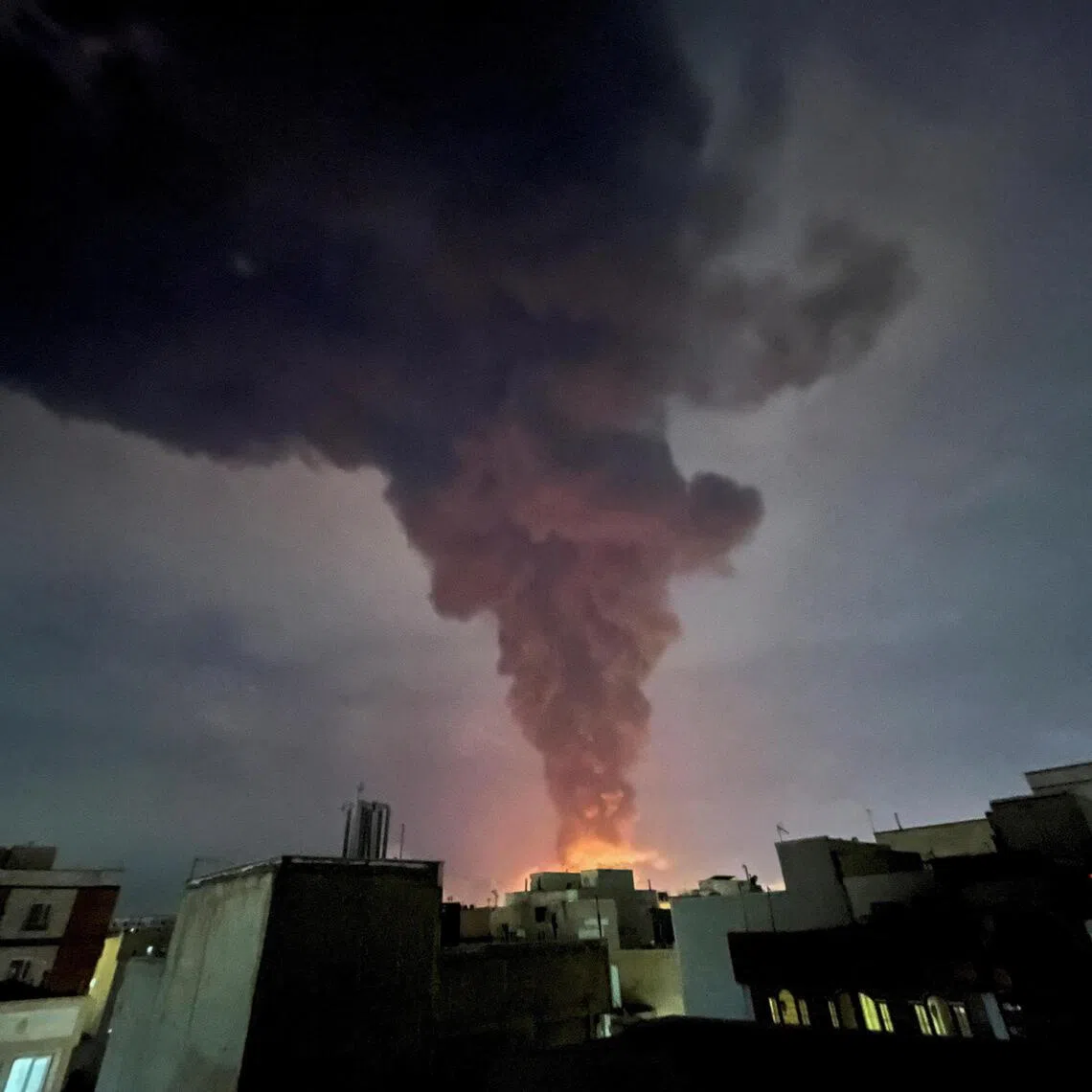 Smoke rises following an explosion in Iran's capital, Tehran, on March 7.   