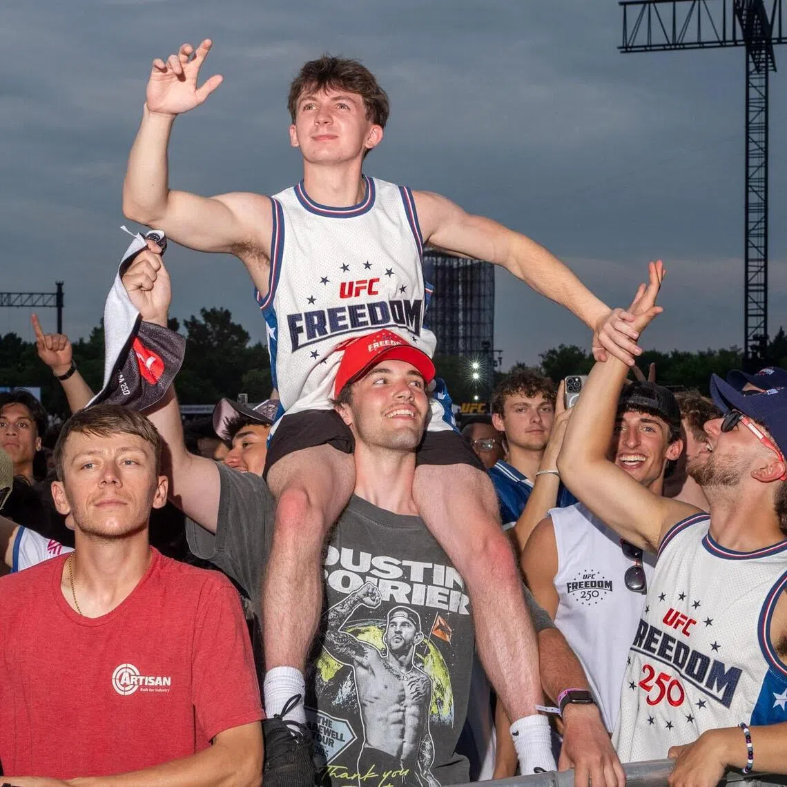 Attendees at the UFC Freedom 250 event, held outside White House in Washington, on June 14.