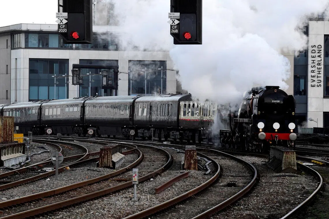 FILE PHOTO: Britain's Prince Charles arrives on the Royal Train, pulled by a steam locomotive, at Cardiff Central Rail Station in Cardiff, Britain, December 7, 2018. REUTERS/Rebecca Naden/File Photo