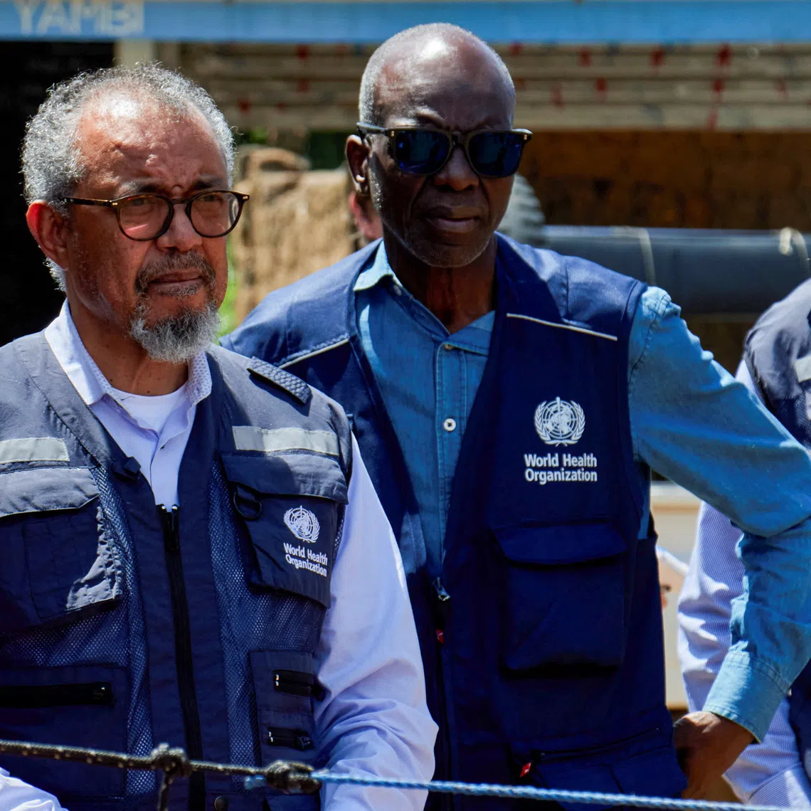 FILE PHOTO: Director-General of the World Health Organisation (WHO) Tedros Adhanom Ghebreyesus tours the Evangelical Medical Center (CEM), one of the facilities at the forefront of the response to the Ebola outbreak during his visit to coordinate the response to the Ebola outbreak, as agencies intensify efforts to contain a new Ebola outbreak caused by the Bundibugyo virus strain, in Bunia, Ituri province, Democratic Republic of Congo, May 31, 2026. REUTERS/Gradel Muyisa Mumbere/ File Photo