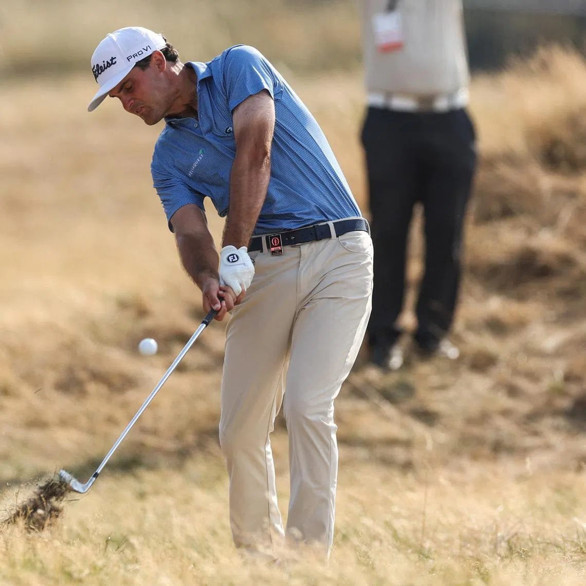 Golf - The 154th Open Championship - Royal Birkdale Golf Club, Southport, Britain - July 16, 2026 Jackson Suber of the U.S. in action on the 18th hole during the first round REUTERS/Russell Cheyne
