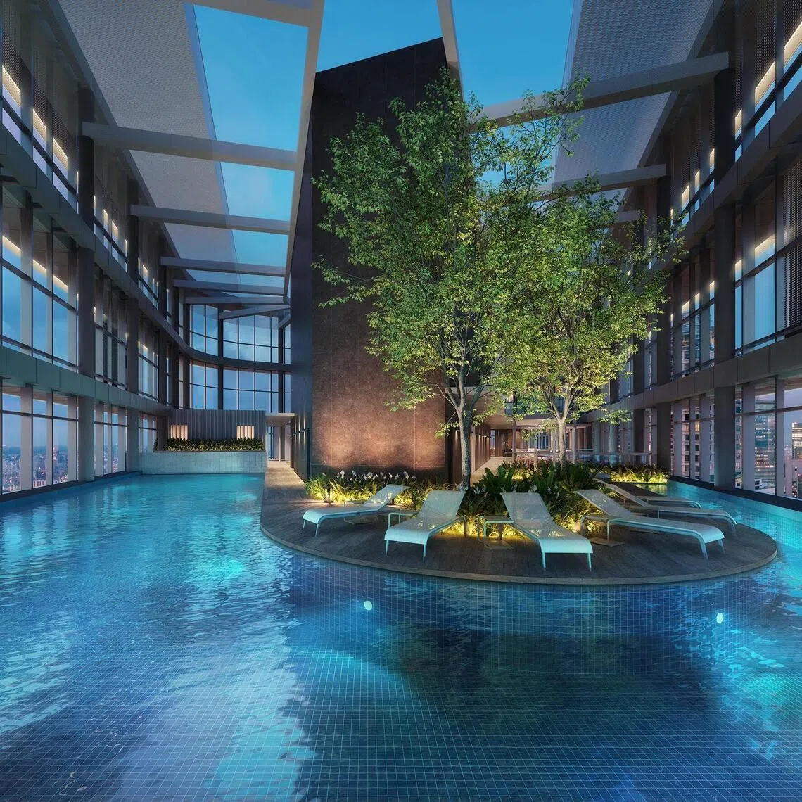 City Developments shares climbed 3.3 per cent over this week as the developer announced previews for Newport Residences, a 246-unit freehold luxury project in Anson Road.