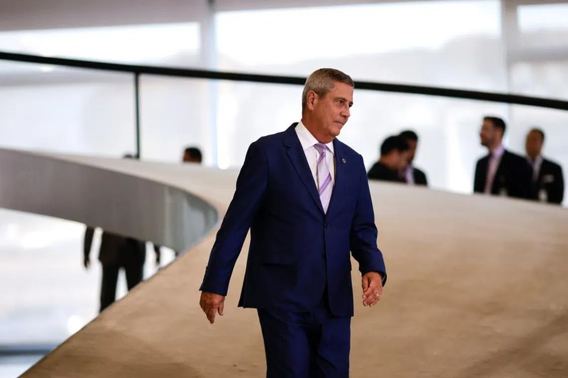 Former Brazil's Defence Minister Walter Souza Braga Netto arrives at a ceremony about the National Policy for Education at the Planalto Palace in Brasilia, Brazil June 20, 2022. REUTERS/Ueslei Marcelino/File photo