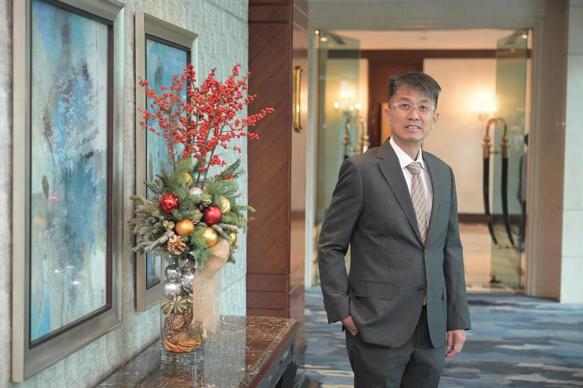Mr Benjamin Kwok, principal at Crest Secondary School, at the annual Appointment and Appreciation Ceremony for Principals on 28 December 2023.

ST PHOTO: AZMI ATHNI