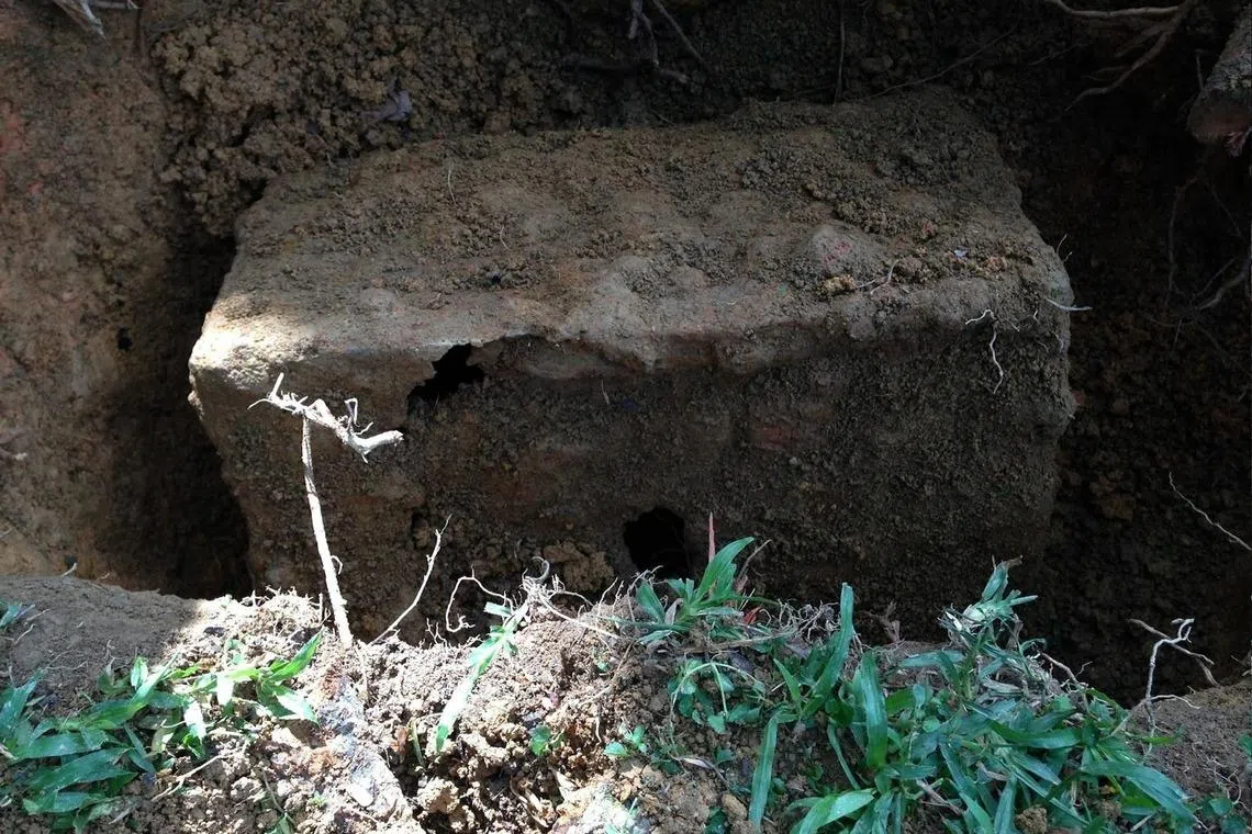 The metal box that was found during a 2013 archaeological survey near 3 Adam Park.