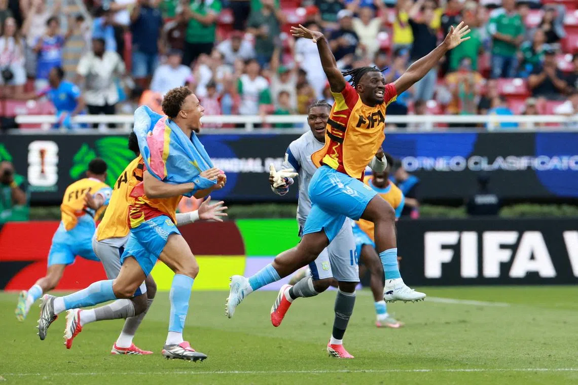 Soccer Football - FIFA World Cup - Inter-Confederation Playoffs - Final - DR Congo v Jamaica - Estadio Guadalajara, Guadalajara, Mexico - March 31, 2026 DR Congo's players celebrate qualifying for the FIFA World Cup REUTERS/Henry Romero