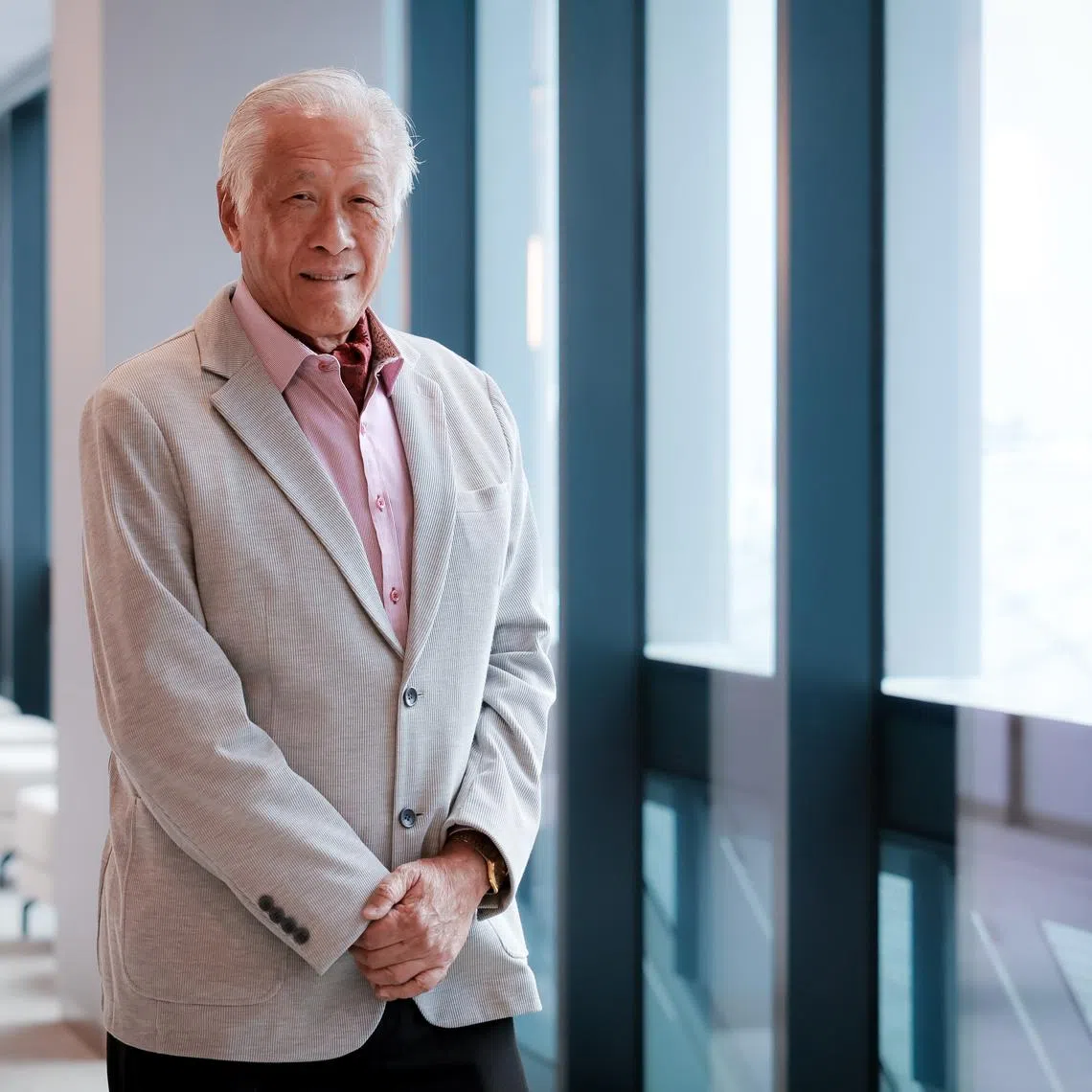 Defence Minister Ng Eng Hen in an interview with the media at Mindef HQ on May 13, 2025.