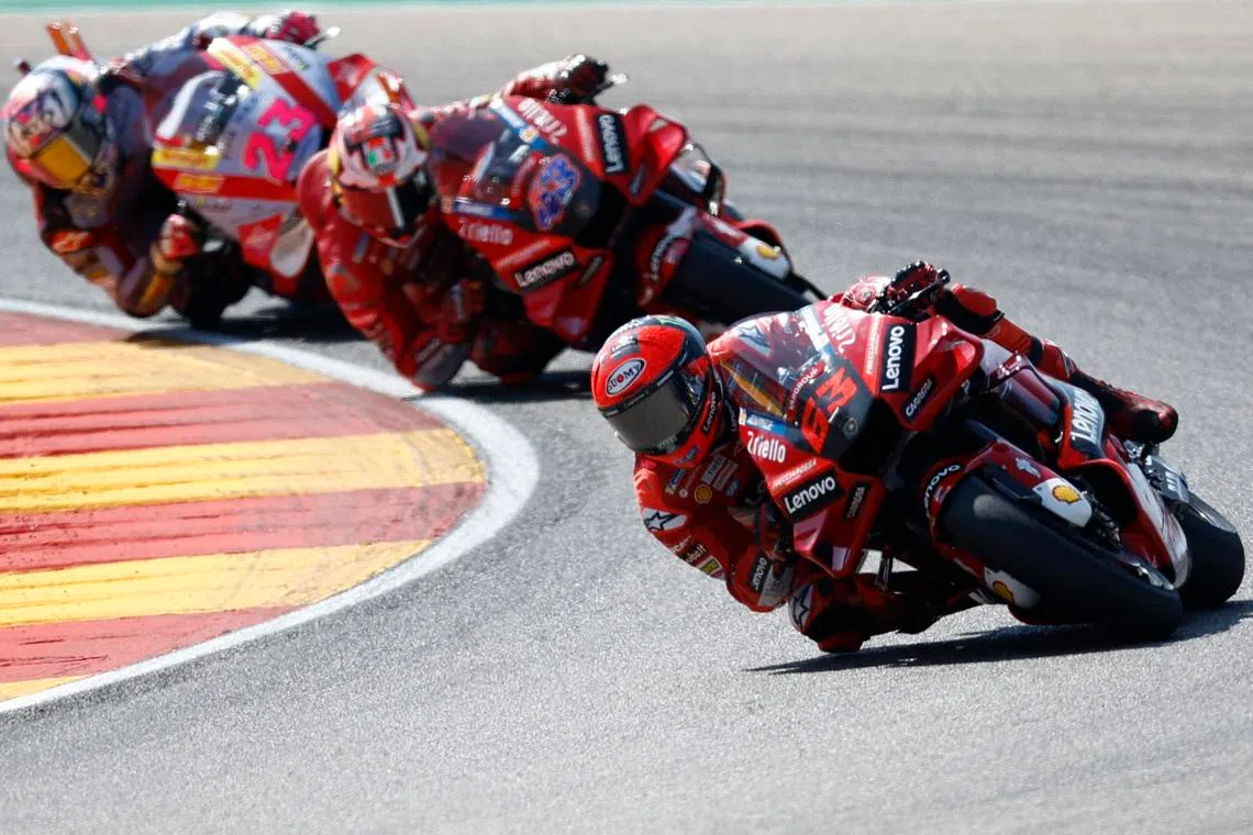 FILE PHOTO: MotoGP - Aragon Grand Prix - A MotoGP race at the MotorLand Aragon, Alcaniz, Spain - September 18, 2022. REUTERS/Juan Medina/File Photo