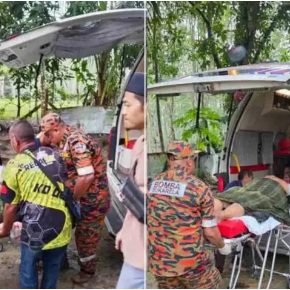 The operation to extract the victims from their house took about 20 minutes before they were successfully moved into the ambulances.