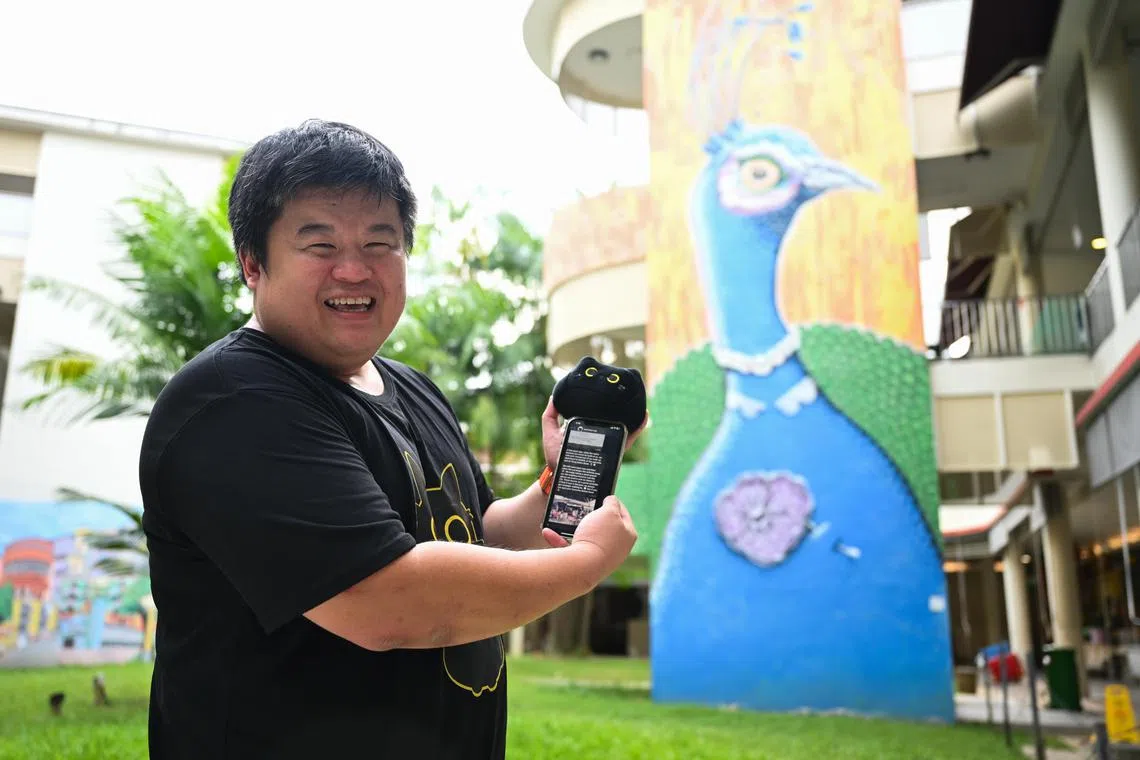 ST20231020_202315389748/jlhidden/Shintaro Tay/Joyce Lim/
Mr Lim Yee Hung, co-founder of Move Technologies, the company that developed a new game called Hidden SG which uses simple WhatsApp messages and a smart AI chatbot to help Singaporeans and tourists find hidden gems in the city's many neighbourhoods like Tiong Bahru through a blend of the virtual and physical.