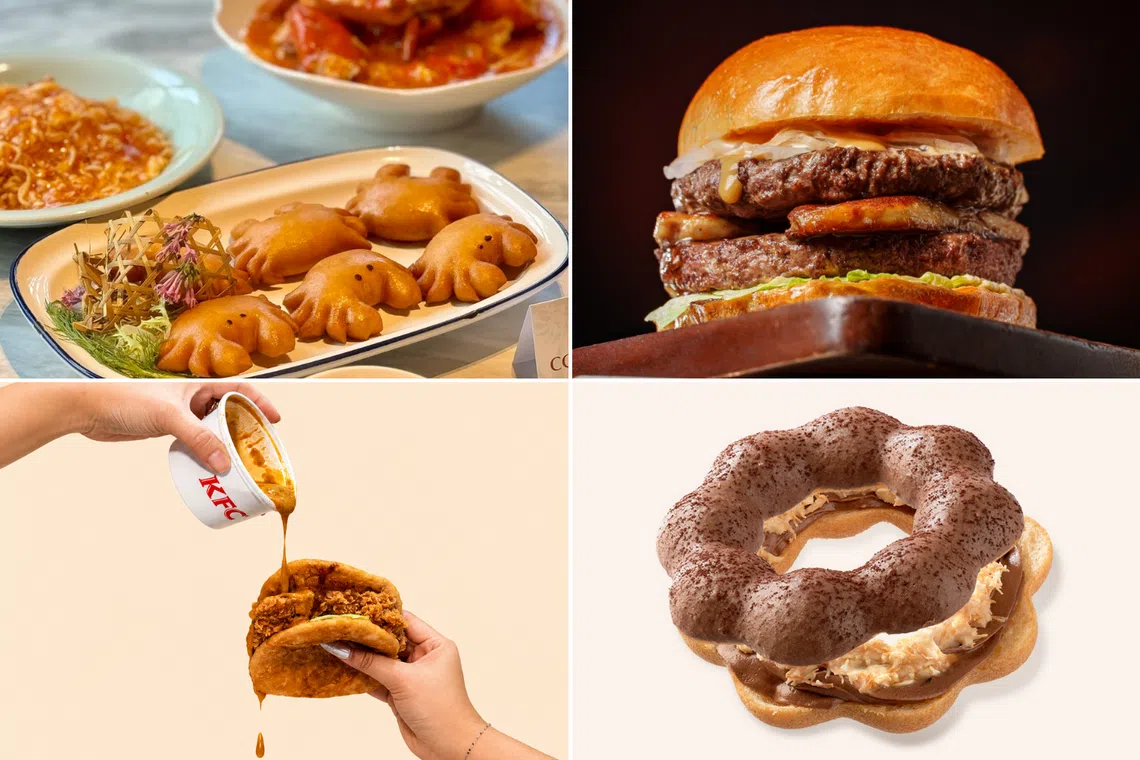 Go for chilli crab, coffee beef burger, Milo-glazed doughnuts and KFC’s Curry x Sambal Zinger this National Day.