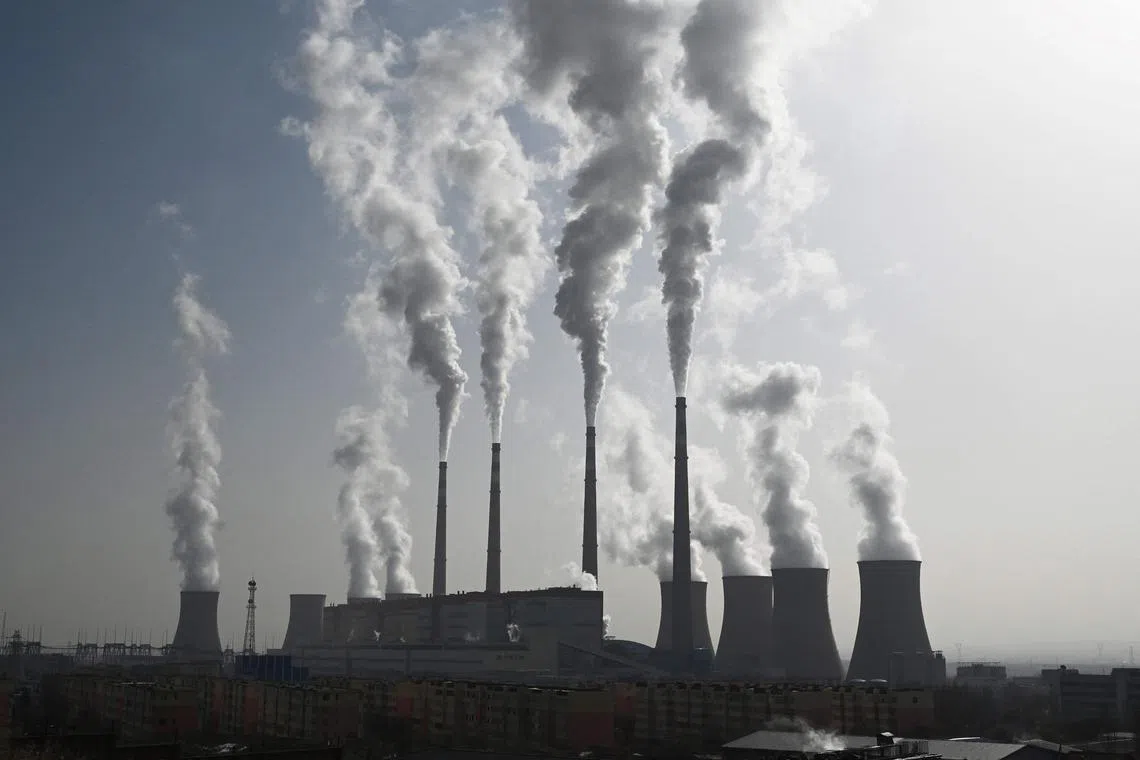 This photo taken on November 15, 2021 shows the coal-powered Datang International Zhangjiakou Power Station in Zhangjiakou, one of the host cities for the 2022 Winter Olympic Games.