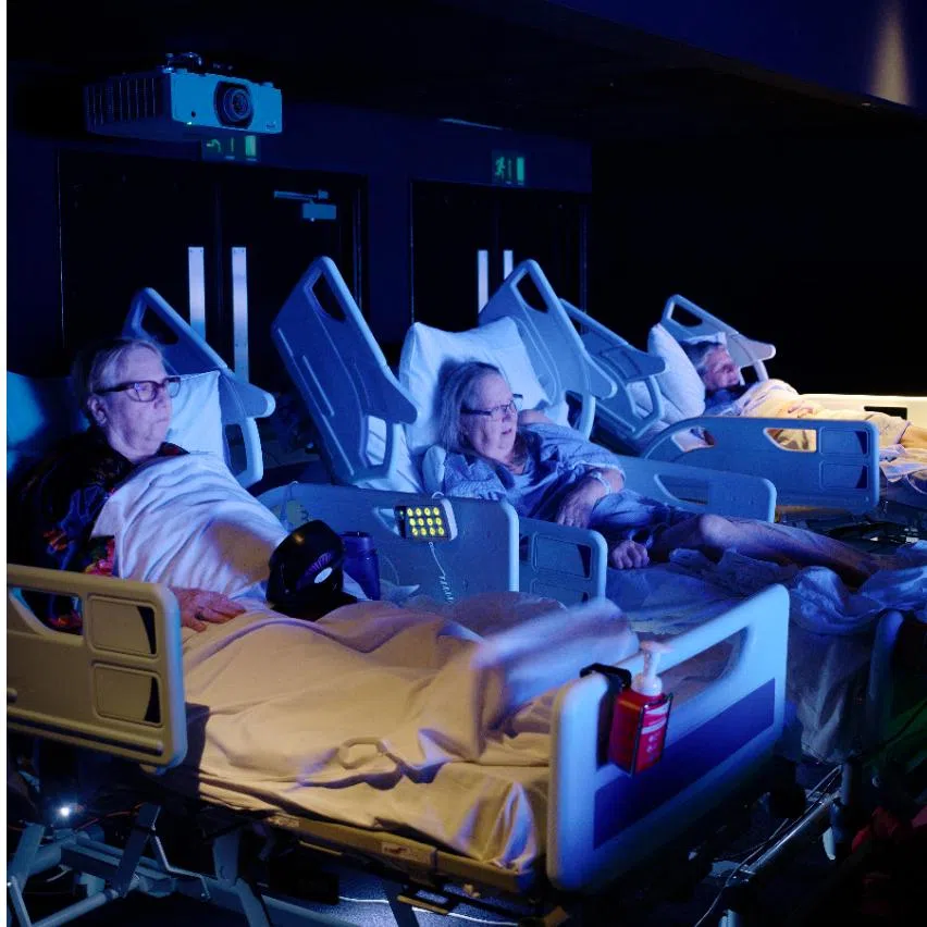 Watching movies helps patients like those at London’s Chelsea and Westminster Hospital escape the stress and boredom of ward life.