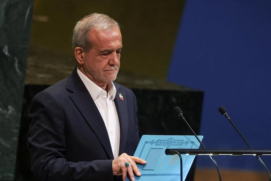 Iran's President Masoud Pezeshkian said the Iranian nation does not tolerate the language of force.