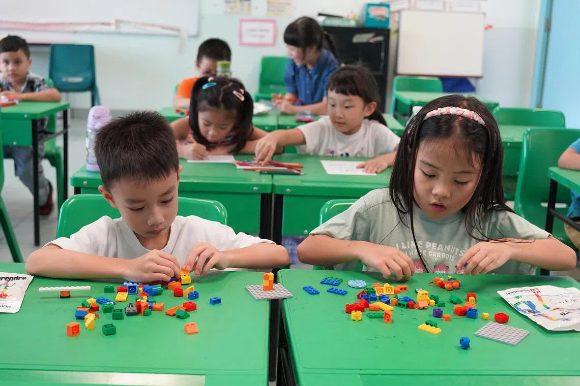 Six-year-olds who will attend Jing Shan Primary in 2025, taking part in orientation activities in November 2024. 