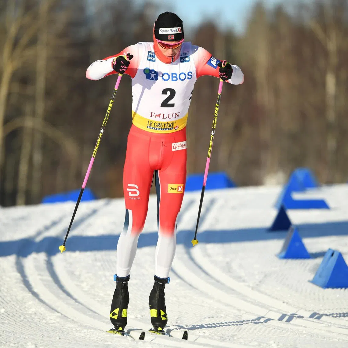 Cross Country Skiing - FIS Cross Country World Cup - Falun, Sweden - January 31, 2021  Johannes Klaebo of Norway during the Men's Sprint Classic Qualification  Fredrik Sandberg/TT News Agency via REUTERS